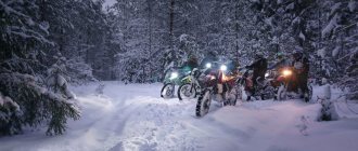 Enduro in the winter forest