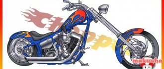 How to draw a motorcycle step by step. How to draw a chopper step by step 